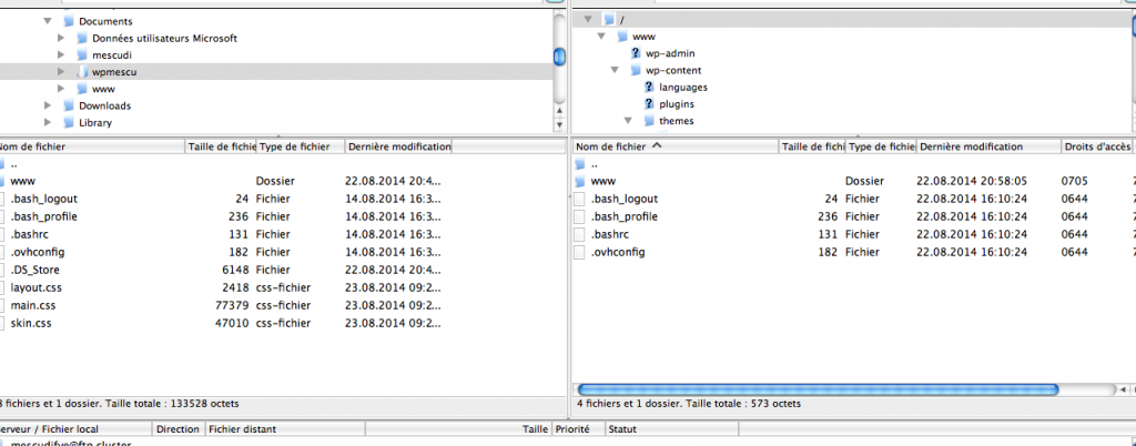 copier ftp wordpress pour changement de domaine